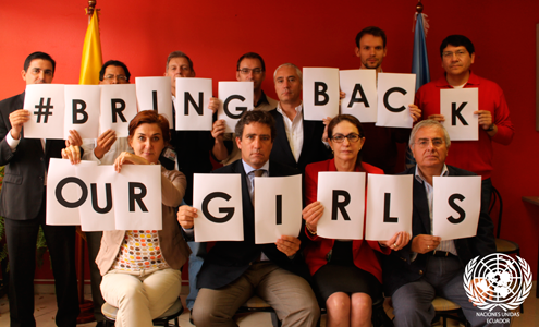 El equipo país de Naciones Unidas en Ecuador se une a la campaña #BringBackOurGirls