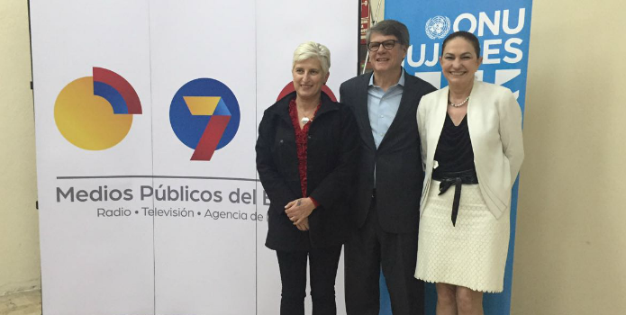 Radio, prensa y televisión públicas, en Ecuador, se unen al Pacto Global de Medios “Demos el Paso por la Igualdad de Género”