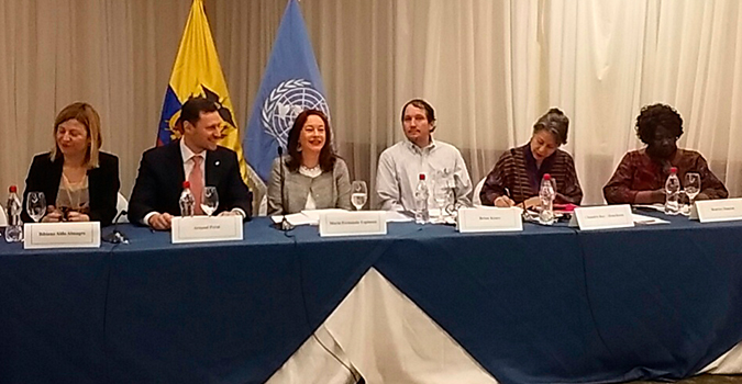 Panel inaugural de la Reunión Global 2017 del grupo Inter Agencial de las Naciones Unidas de apoyo a loas asuntos indígenas de las Naciones Unidas. Quito, 28 de junio, 2017.