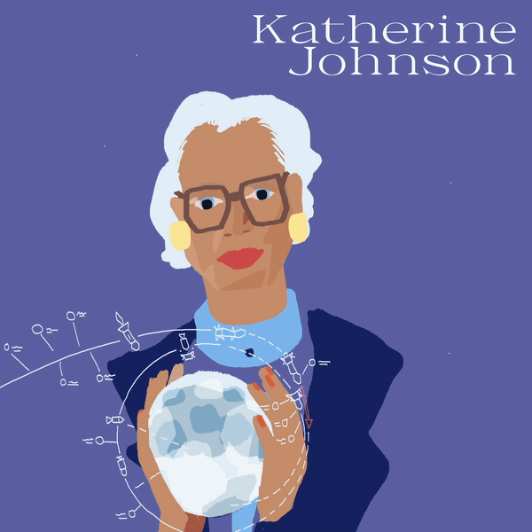 Illustration of Katherine Johnson